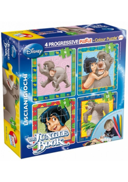Puzzle Baby 4 Księga dżungli + flamastry