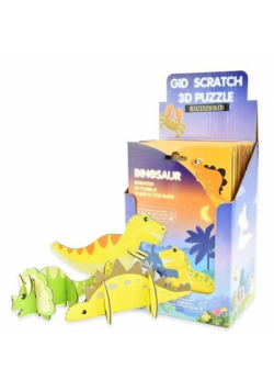 Puzzle 3D zdrapki świecące w ciemności Dinozaury