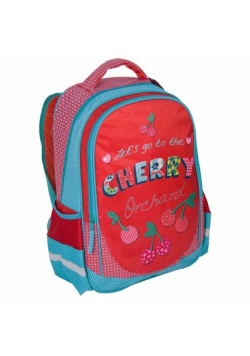 Plecak szkolny Cherry niebiesko-czerwony