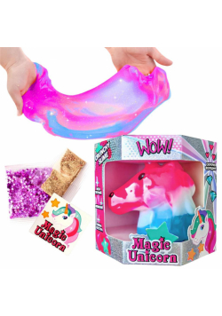 Magiczny jednorożec slime z brokatem antystresowy