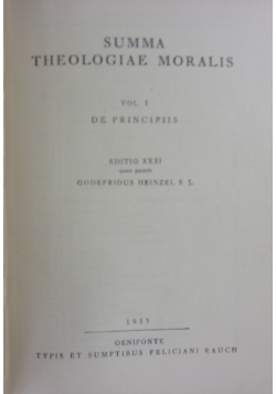 Summa theologiae moralis, vol. I