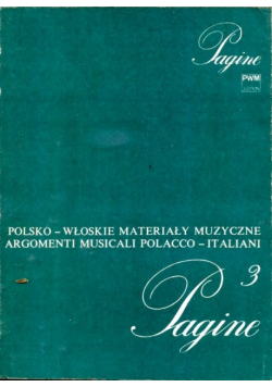 Polsko Włoskie Materiały Muzyczne
