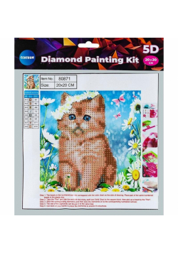 Diamentowa mozaika 5D - Kitty 20x20 80871