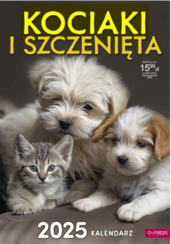 Kalendarz 2025 A3 Ścienny Kociaki i Szczenięta