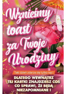 Karnet Urodziny z nakładką na butelkę