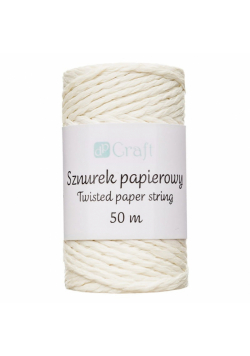 Sznurek papierowy skręcany ecru 50 m