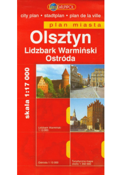 Olsztyn Lidzbark Warmiński Ostróda plan miasta 1:17 000
