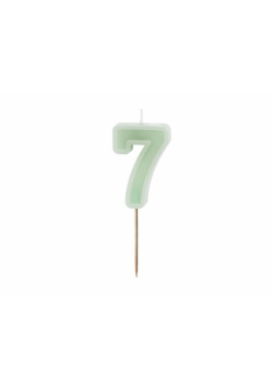 Świeczka urodzinowa 7 zielony 6cm