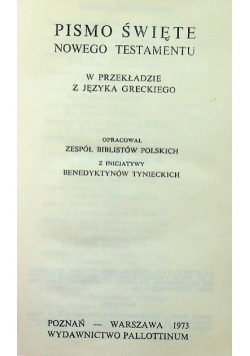Pismo Święte Nowego Testamentu