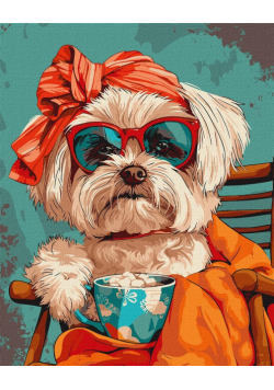 Malowanie po numerach - Stylowy Shih tzu 40x50cm