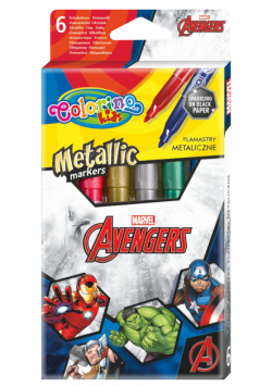 Flamastry metaliczne Colorino Kids 6 kolorów Avengers