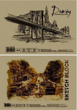 Szkicownik A4/30K 90g/m2 brązowy papier FRESH