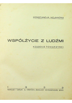 Współżycie z ludźmi Kodeks towarzyski 1939 r.