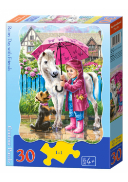 Puzzle konturowe Rainy Day with Friends 30