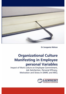 Organizational Culture Manifesting in Employee Personal Variables