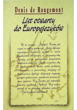 List otwarty do Europejczyków