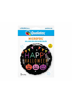 Balon foliowy Happy Halloween dynie i banery 46cm