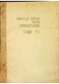 Instrukcja obsługi silnika wysokoprężnego SW680 T1