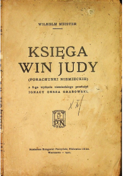Księga Win Judy 1922 r.