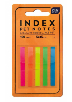 Zakładki indeksujące paski 5x45mm Pet neon
