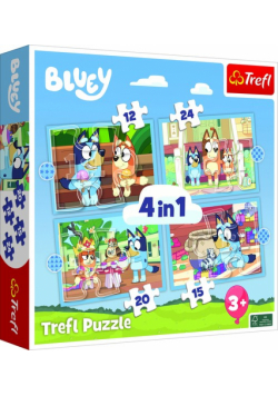 Puzzle 4w1 Bluey i jego świat
