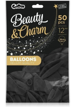 Balony Beauty&Charm pastelowe czarne 50szt