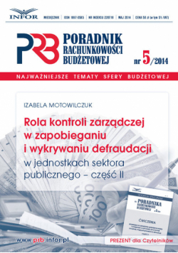 Rola kontroli zarządczej w zapobieganiu i wykrywaniu defraudacji w jednostkach sektora  publicznego