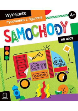 Samochody na ulicy Wyklejanka, rysowanka z figurami