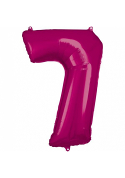 Balon foliowy cyfra 7 różowa 57x86cm