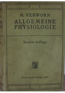 Allgemeine physiologie,1915r.