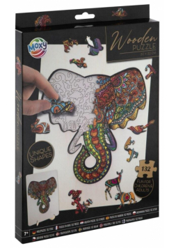 Drewniane puzzle 2D Słoń 132el.