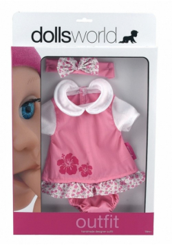 Ubranko dla lalki Deluxe 41 cm kokarda w kwiatki