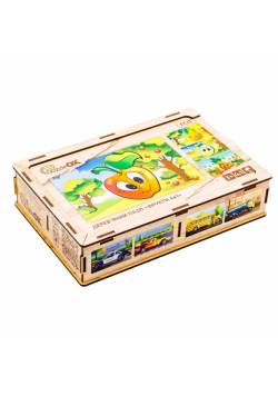 Puzzle 4w1 drewniane Owoce