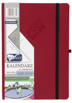 Kalendarz 2024-2025 18 m-cy. Hip hop B5 tygodniowy czerwony