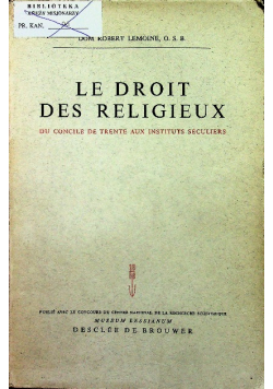 Le Droit des Religieux