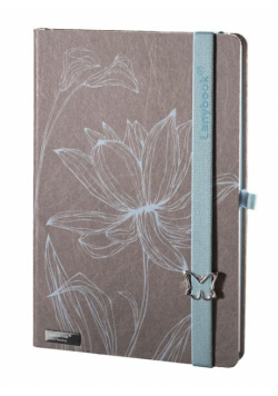 Notes A5 Lanybook Lovely Butterfly w kratkę szary