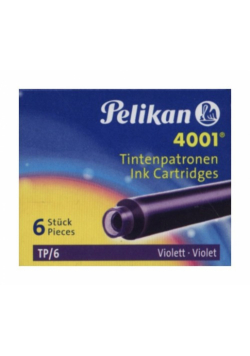 Naboje krótkie Pelikan 4001 TP/6 fioletowe 6 sztuk