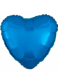 Balon foliowy metalik niebieski serce luzem 43cm