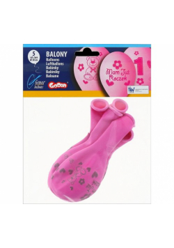 Balony Premium "Moje 1 urodziny ( różowy ), 12"  5 sztuk