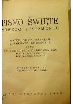 Pismo Święte Nowego Testamentu 1949 r.