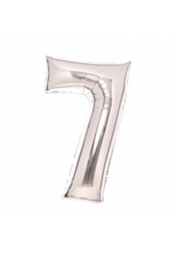 Balon foliowy cyfra 7 srebrna 45x66cm