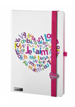 Notes A5 Lanybook Lovestruck w kratkę biały