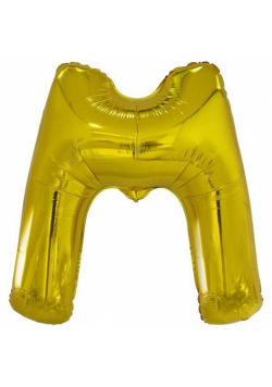 Balon foliowy litera M złota 69,5x86cm
