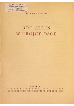 Bóg jeden w Trójcy osób
