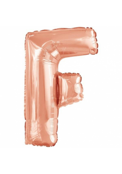 Balon foliowy litera F różowe złoto 54,5x86cm