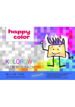 Paczka Blok rysunkowy kolorowy A4 80g Happy Color 20sztuk