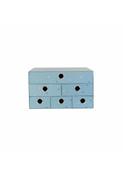 Pudełko na biurko z 6 szufladkami Sweet Blue
