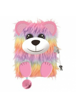 Pamiętnik A5 Włochacz z kłódką 3D My Little Friend Rainbow Bear 96 k.