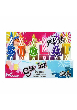 Świeczki urodzinowe "Sto Lat" kolorowe