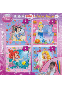 Puzzle Baby 4 Disney Księżniczki + mazaki